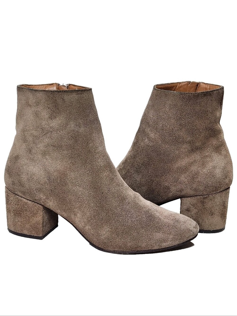 THURSDAY Boot Company Taupe Paloma Suede Ankle Boots Sz 10 Zip Beige
